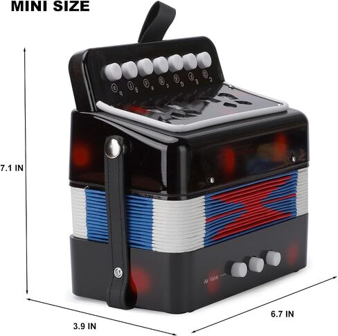 Kids Accordion 10 Buttons Keys Accordion Mini Musical Musical Toy for Children Beginners (Blue) in Saudi Arabia