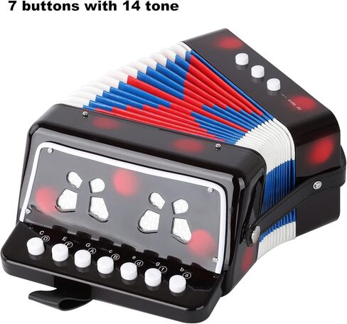Kids Accordion 10 Buttons Keys Accordion Mini Musical Musical Toy for Children Beginners (Blue) in Saudi Arabia