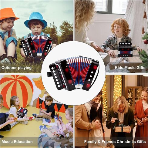 Kids Accordion 10 Buttons Keys Accordion Mini Musical Musical Toy for Children Beginners (Blue) in Saudi Arabia