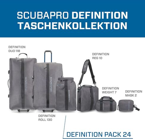 حزمة تعريف SCUBAPRO 24 حقيبة الغوص مع حقيبة ظهر وشرائط الخصر ومقبض أعلى لمعدات الغوص ، قسط من القماش الرمادي المعاد تدويره in Saudi Arabia