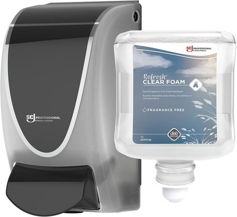 SC Johnson Professional Azure FOAM Dispenser and Refill Starter Kit, Wall Mount Soap Dispenser for Hand Soap, 1 Refresh Azure FOAM Hand Wash, 1 Liter Cartridge, 33.8 fl. oz., for Professional Use Only in Saudi Arabia