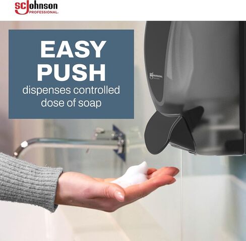 SC Johnson Professional Azure FOAM Dispenser and Refill Starter Kit, Wall Mount Soap Dispenser for Hand Soap, 1 Refresh Azure FOAM Hand Wash, 1 Liter Cartridge, 33.8 fl. oz., for Professional Use Only in Saudi Arabia