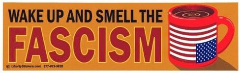 Wake Up and Smell the Fascism – Anti-NWO Bumper Sticker / Decal (3" X 10.5") in Saudi Arabia