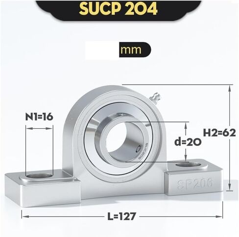 1pcs 304 Stainless Steel Insert Ball Bearing SUCP204/205/206/207/208/209/210/211/SUCP212 Pillow Block Bearings(SUCP210 ID50mm) in Saudi Arabia