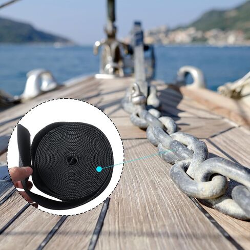 Klmnop Anchor Chain Protective Cover, Black 16 FT Protective Sleeve with Zip Ties for Protecting Boat Anchor Chain from Serious Abrasion in Saudi Arabia