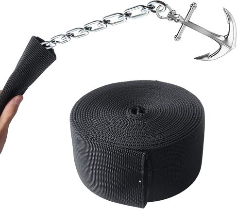 Klmnop Anchor Chain Protective Cover, Black 16 FT Protective Sleeve with Zip Ties for Protecting Boat Anchor Chain from Serious Abrasion in Saudi Arabia