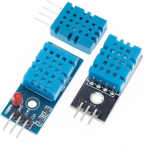 Smart 3Pin KY-015 DHT-11 DHT11 درجة الحرارة الرقمية والرطوبة النسبية وحدة استشعار الرطوبة + PCB لمجموعة DIY Starter Kit (أسود) in Saudi Arabia