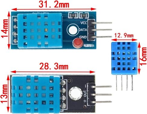 Smart 3Pin KY-015 DHT-11 DHT11 درجة الحرارة الرقمية والرطوبة النسبية وحدة استشعار الرطوبة + PCB لمجموعة DIY Starter Kit (أسود) in Saudi Arabia