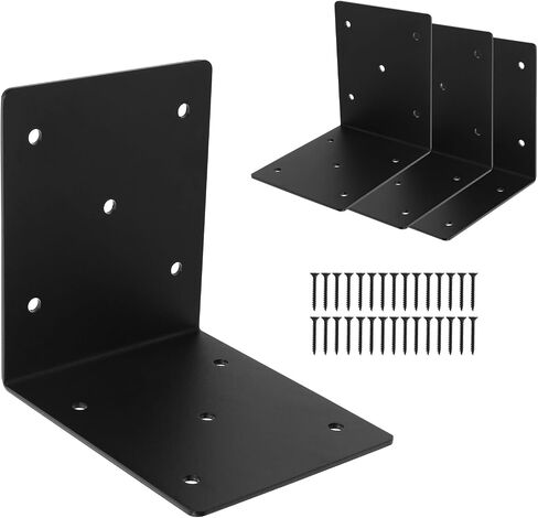 4 حزمة 6 "x6" x5 "L اليمنى ، أقواس الزاوية الصلب الثقيلة ، 90 درجة ما بعد القوس ، DIY L رف ، دعم موصل الأخشاب المعدنية لـ 6 × 6،6x8 الخشب in Kuwait