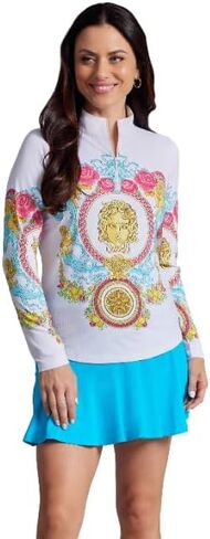Ibkul athleisure ارتداء أشعة الشمس واقية upf 50+ Icefil التبريد-lala طباعة الأكمام الطويلة. in Saudi Arabia
