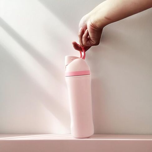 غلاية من الفولاذ المقاوم للصدأ معزولة عامة مع قش ، مثالية للرياضة والسفر ، خالية من BPA (الوردي) ، نفس السعة in Kuwait