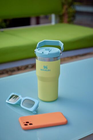 Stanley Iceflow 2.0 Flip Straw Tumbler مع مقبض 20 أوقية | تطور على الغطاء وقلب القش | زجاجة ماء مقاومة للتسرب | معزول الفولاذ المقاوم للصدأ | BPA خالية | أزور in Kuwait