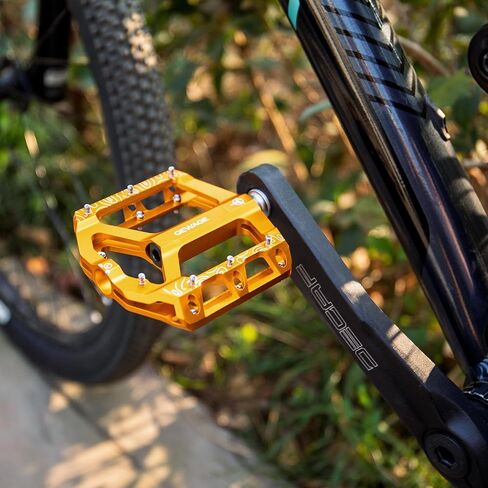 Road/Mountain Bike Pedals -Non-Slip Bicycle Flat Pedals Aluminum 9/16" - 3 Sealed Bearing Lightweight Platform Pedals for Road Mountain BMX MTB Bike in Saudi Arabia