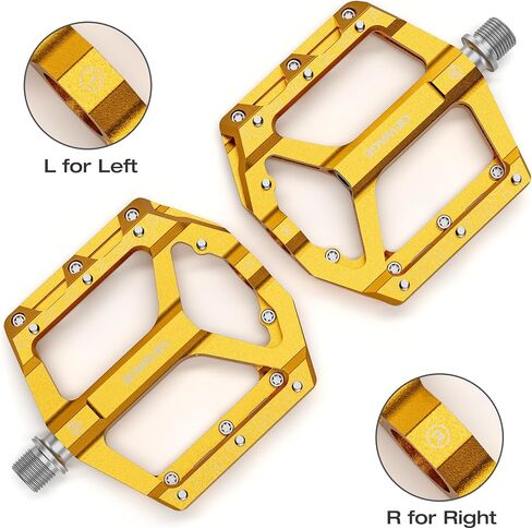 Road/Mountain Bike Pedals -Non-Slip Bicycle Flat Pedals Aluminum 9/16" - 3 Sealed Bearing Lightweight Platform Pedals for Road Mountain BMX MTB Bike in Saudi Arabia