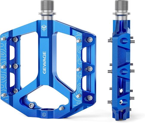 Road/Mountain Bike Pedals -Non-Slip Bicycle Flat Pedals Aluminum 9/16" - 3 Sealed Bearing Lightweight Platform Pedals for Road Mountain BMX MTB Bike in Saudi Arabia