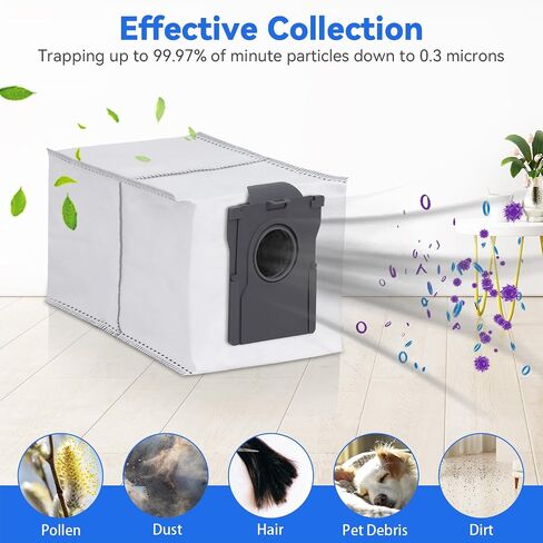 أدوات إكسسوارات قطع الغيار البديلة لـ Dreame X30 Ultra/L10S Pro Ultra Heat Cleaner - قطع الغيار 1 فرشاة الأسطوانة الرئيسية 4 مرشحات HEPA 8 فرش جانبية 4 منصات 4 أكياس غبار (ليس لـ Dreame L10S Ultra) in Kuwait