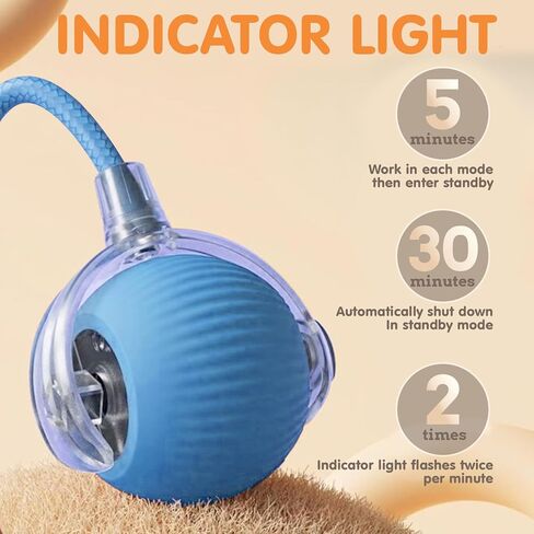 ألعاب القطط التفاعلية المتينة للقطط الداخلية ، لعبة كرة تشيس تشيس الأوتوماتيكية الذكية ، تم ترقيتها لعبة هريرة للحيوانات الأليفة الداخلية بالملل (أحمر) in Kuwait