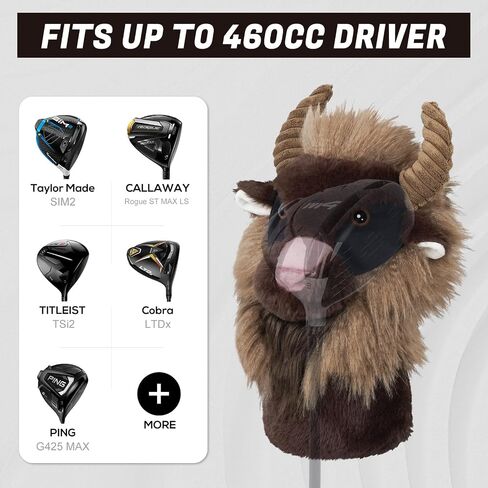 Animal Zoo Golf Driver Headcover Premium Plush Novelty Driver Headcovers Funny Golf Club Cover Cover Protection Men Golf Gear Driver للرجال والنساء in Saudi Arabia