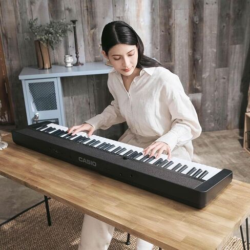 Casio CT-S1 Casiotone 61-Key Portable Keyboard - White Bundle with Adjustable Stand, Bench, Sustain Pedal, Headphones, Instructional Book, Instructional DVD, and Austin Bazaar Polishing Cloth in Saudi Arabia