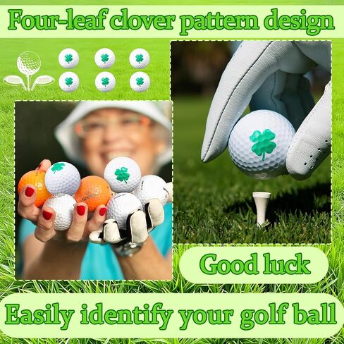 6 PCS Golf Balls Four Leaf Clover Lucky Excessories Novelty Funny Gifresids Homports للرجال in Saudi Arabia