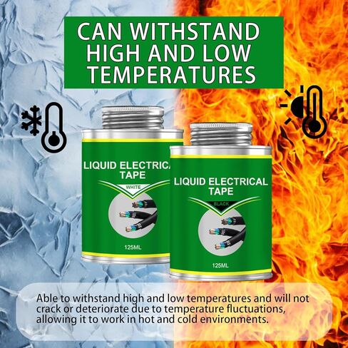 الشريط الكهربائي السائل (أسود+أبيض) 2pcs- طلاء مطاطي مرن للأسلاك والكابلات والسباكة ، مانعة عزل مقاومة للماء ، يجف سريعًا ، مضاد للتآكل in Kuwait