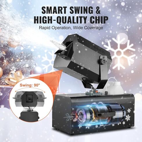 HappyBuy Snow Machine ، High Force 70 ㎡ تغطية واسعة 2000 واط ، 2 عن بعد تحكم ، رأس 90 درجة مئوية ، آلة رغوة نفاثة ، آلة رش الثلج ، لحفلات عيد الميلاد تأثير مرحلة الزفاف in Saudi Arabia
