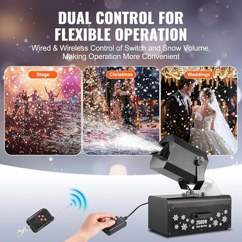 HappyBuy Snow Machine ، High Force 70 ㎡ تغطية واسعة 2000 واط ، 2 عن بعد تحكم ، رأس 90 درجة مئوية ، آلة رغوة نفاثة ، آلة رش الثلج ، لحفلات عيد الميلاد تأثير مرحلة الزفاف in Saudi Arabia