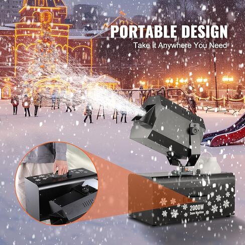 HappyBuy Snow Machine ، High Force 70 ㎡ تغطية واسعة 2000 واط ، 2 عن بعد تحكم ، رأس 90 درجة مئوية ، آلة رغوة نفاثة ، آلة رش الثلج ، لحفلات عيد الميلاد تأثير مرحلة الزفاف in Saudi Arabia