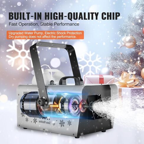 HappyBuy Snow Machine ، آلة صانع الثلوج 1500W مع 2 أجهزة التحكم عن بعد و 5 لتر خزان مياه كبير السعة ، تأثير الثلج على مرحلة الثلج عالية الإخراج لعيد الميلاد ، عيد الهالوين ، حفل زفاف ، دي جي حفلات دي جي in Saudi Arabia