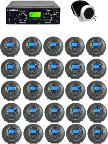 Enersound 4-Person Assistive Listening System - US-Based 3-Year Warranty and Phone Support - Includes ADA Plaque - Ideal for Church Schools Theaters Venues (For 4 People) in Kuwait