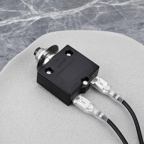 Emagtech 1pc الضغط الزر قاطع دائرة الحمل الزائد الحالي مع سلك 32V 18AWG للأجهزة الكهربائية المولدات الصغيرة ضواغط الهواء 60 سم (3 أ) in Saudi Arabia
