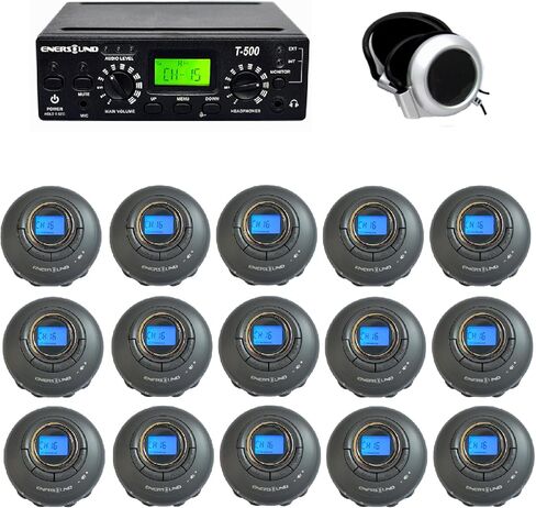 Enersound 4-Person Assistive Listening System - US-Based 3-Year Warranty and Phone Support - Includes ADA Plaque - Ideal for Church Schools Theaters Venues (For 4 People) in Kuwait