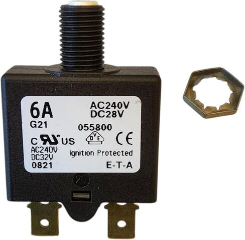 E-T-A Circuit Protection and Control 1658-G21-01-P10-6A , Circuit Breaker, Therm, Push, Cur-Rtg 6A, Flange, 1 Pole, Vol-Rtg 240/28VAC/VDC in Saudi Arabia
