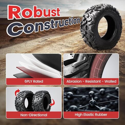 Set of 2 All-Terrain 19x7-8 19x7x8 ATV UTV Tires for Trail, Mud, and Sand, 4-Ply, Load Capacity: 220 lbs, Tubeless in Saudi Arabia