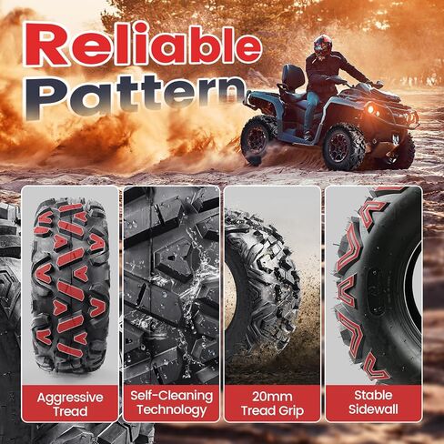 Set of 2 All-Terrain 19x7-8 19x7x8 ATV UTV Tires for Trail, Mud, and Sand, 4-Ply, Load Capacity: 220 lbs, Tubeless in Saudi Arabia