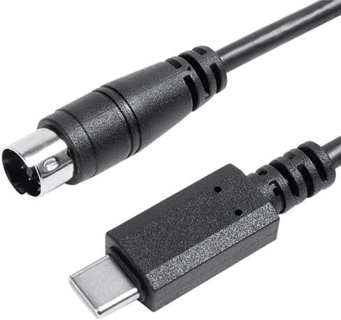 USB-C to Mini-Din MIDI 7 Pin Male Cable, Compatible with IK Multimedia iRig Series HD, HD-A, Keys I/O 25, I/O49, MIDI 2, Pro, Pro Duo, Pro Duo I/O, Pro I/O, Stream,Black (Length: 1m/3.3ft) in Kuwait