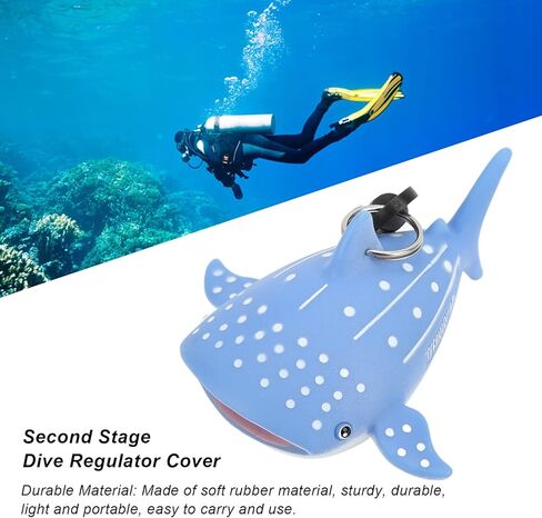 Alomejor Cartoon Fish Dive Mouthpiece Cover Second Stage Regulator Holder with Clip (Whale) in Saudi Arabia