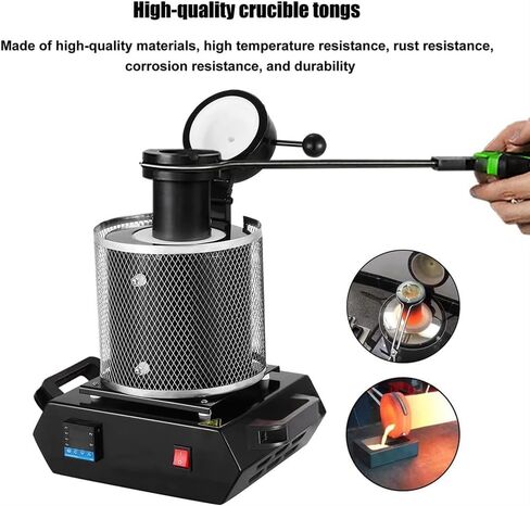 Gold Smelting Furnace Kit, 1600W Digital Melting Furnace Machine Smelter Casting Refining Jewelry, 1150℃/2102℉, Can be Heated Quickly, Work Safety(1kg) in Kuwait