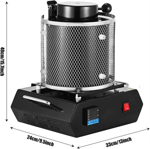 Gold Smelting Furnace Kit, 1600W Digital Melting Furnace Machine Smelter Casting Refining Jewelry, 1150℃/2102℉, Can be Heated Quickly, Work Safety(1kg) in Kuwait