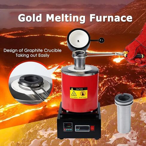 Metal Melting Furnace Small Gold Melting Furnaces Jewelry Casting Equipment Jewelry Tools 1400W with Graphite Molds Pliers(1kg) in Saudi Arabia