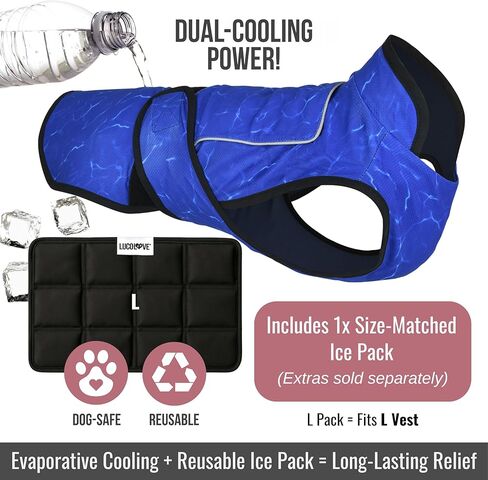 Dog Cooling Vest with Ice Pack – 2-Layer Evaporative Cooling Jacket with High Collar, UV Protection & Size-Matched Ice Pack – Cooling Vest for Dogs for Hot Weather (Pink Floral, Large) in Kuwait