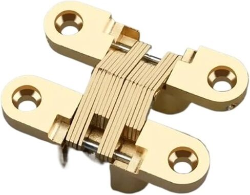 Adjustable Hinges Door Closing Hinges 1 Pieces Hidden Concealed Cross Door Hinge Bearing Wooden Box Folding Window Furniture Supported Loop(Gold,Large) in Kuwait