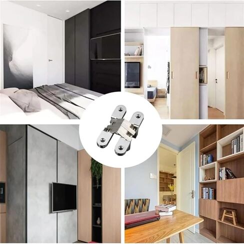 Adjustable Hinges Door Closing Hinges 1 Pieces Hidden Concealed Cross Door Hinge Bearing Wooden Box Folding Window Furniture Supported Loop(Gold,Large) in Kuwait