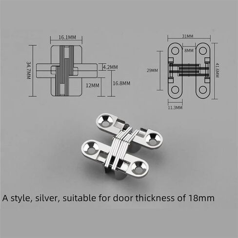 Adjustable Hinges Door Closing Hinges 1 Pieces Hidden Concealed Cross Door Hinge Bearing Wooden Box Folding Window Furniture Supported Loop(Gold,Large) in Kuwait