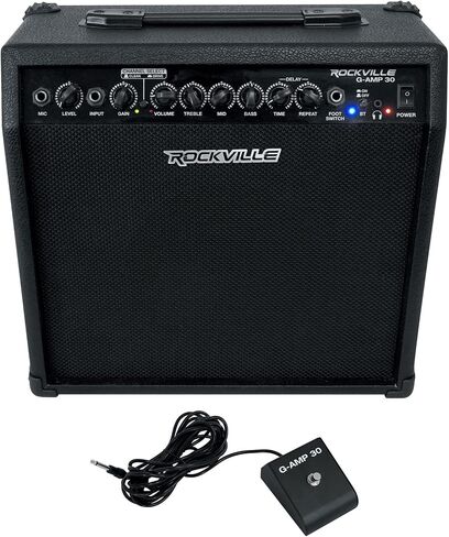 Rockville G-AMP 30 Watt Guitar Combo Amplifier Amp w/Bluetooth+Footswitch+Mic in Saudi Arabia
