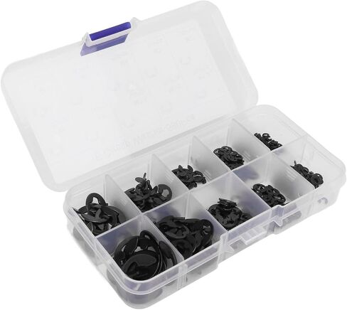 580pcs e circlip gasher set e circlip gasher ، e ype asher with storage box full full full firm firming e type retaring retaring (Black) in Saudi Arabia
