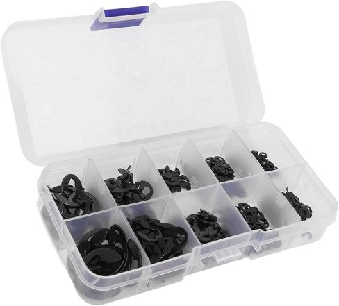 580pcs e circlip gasher set e circlip gasher ، e ype asher with storage box full full full firm firming e type retaring retaring (Black) in Saudi Arabia