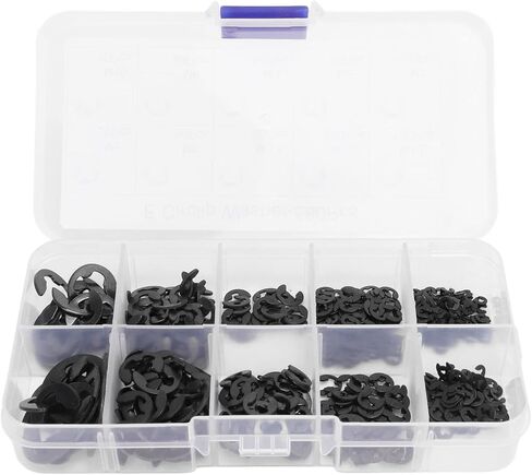 580pcs e circlip gasher set e circlip gasher ، e ype asher with storage box full full full firm firming e type retaring retaring (Black) in Saudi Arabia