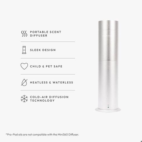AROMA360-MINI PRO PRO DIFFUSER-AROMA-AROMAR للزيوت الأساسية بانتشار-600 قدم مربع. تغطية لا لبس فيه هواء هواء الأخضر الخضراء حصريا مع زجاجات Pro Pod in Saudi Arabia