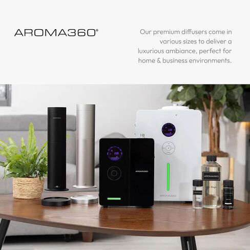 AROMA360-MINI PRO PRO DIFFUSER-AROMA-AROMAR للزيوت الأساسية بانتشار-600 قدم مربع. تغطية لا لبس فيه هواء هواء الأخضر الخضراء حصريا مع زجاجات Pro Pod in Saudi Arabia